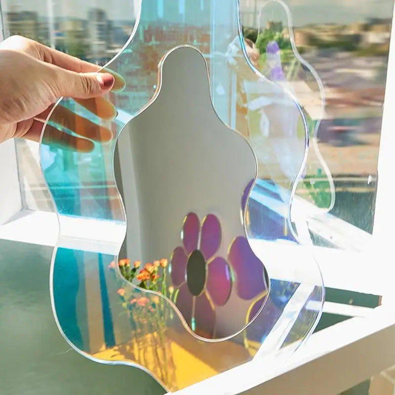 Iridescent Acrylic Wavy Mirror