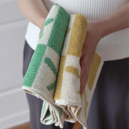 Chill Vibes Checkerboard Towel Set with Cactus and Palm Trees