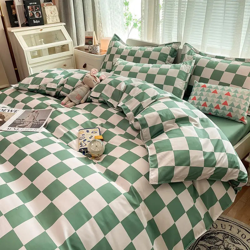 Green Checkerboard Bedding