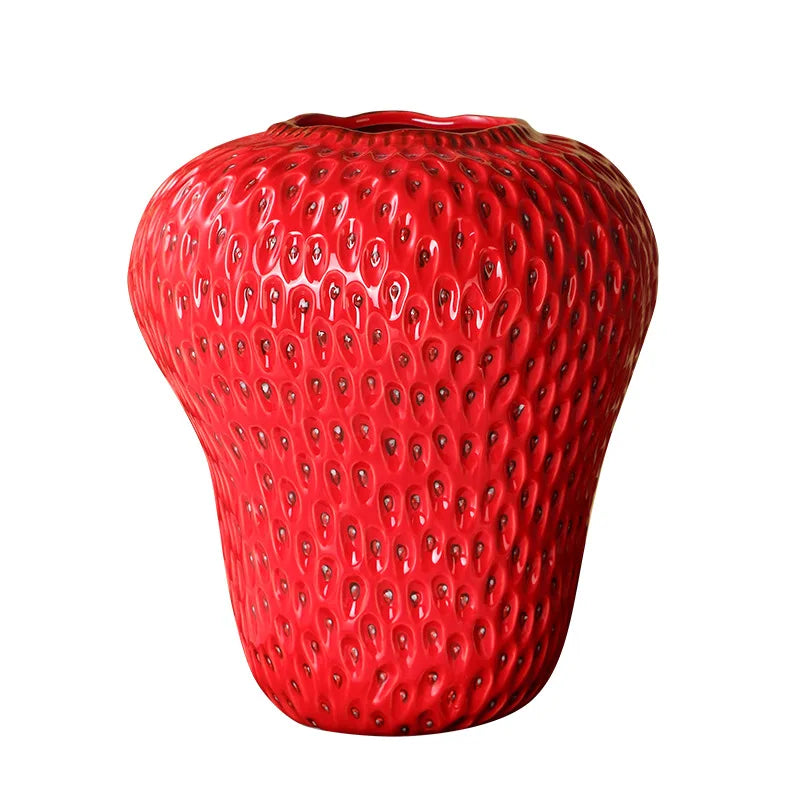 Juicy Strawberry Pink and Red Vase