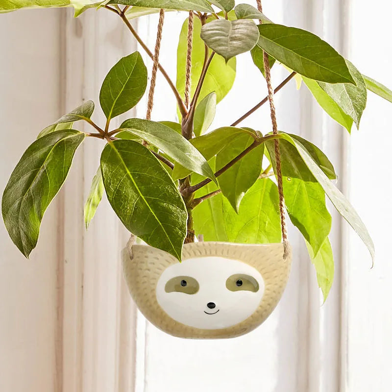 Lazy Bear Ceramic Plant Pots