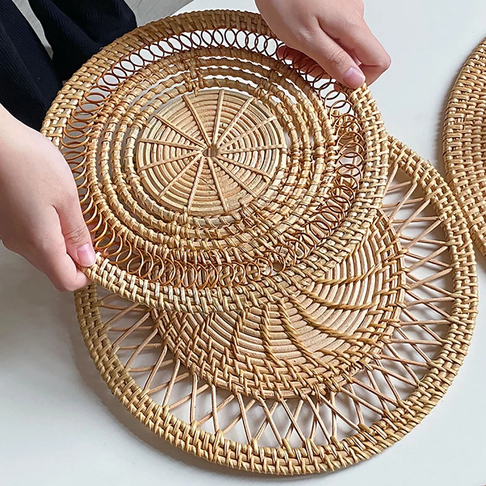 Boho Chic Handmade Rattan Place Mats