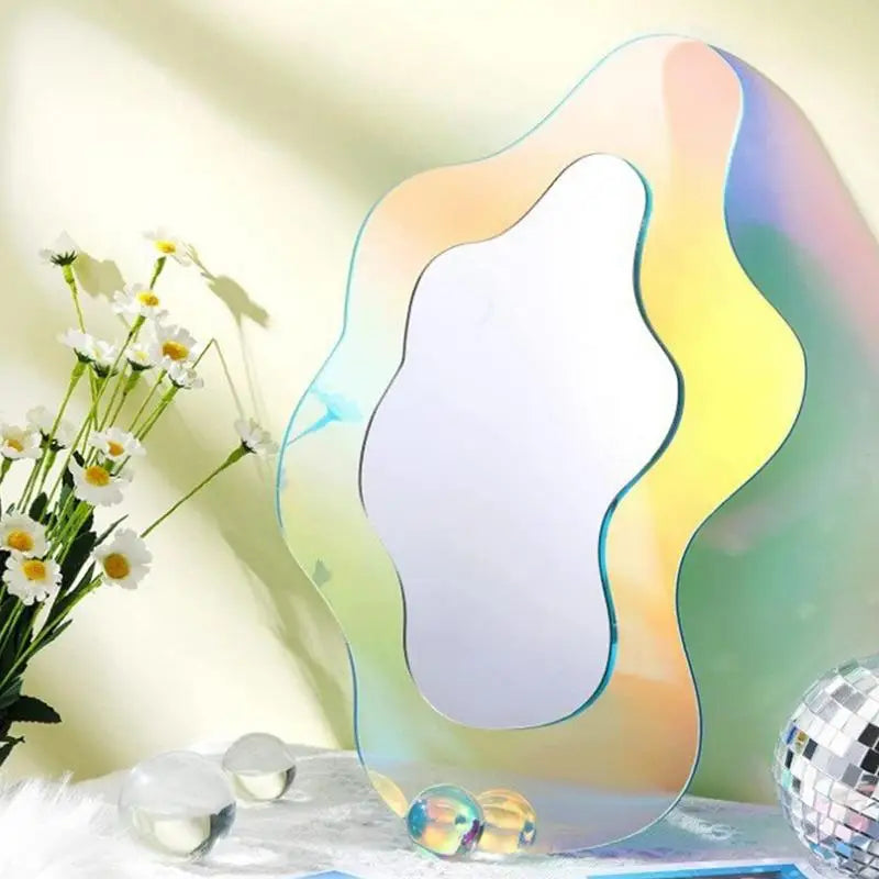 Iridescent Acrylic Wavy Mirror