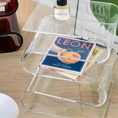 Wavy Acrylic Magazine Rack Side Table